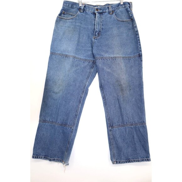 Guide Gear Mens Denim Carpenter Jeans 38x30 Heavy Duty Workwear Wide Leg Baggy - Picture 1 of 15